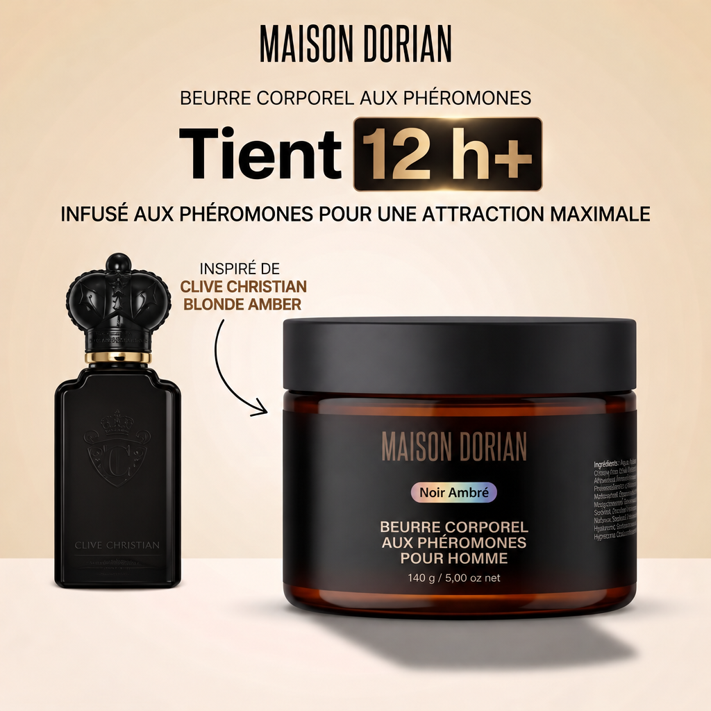 Noir Ambre - Maison Dorian, beurre corporel aux phéromones pour homme